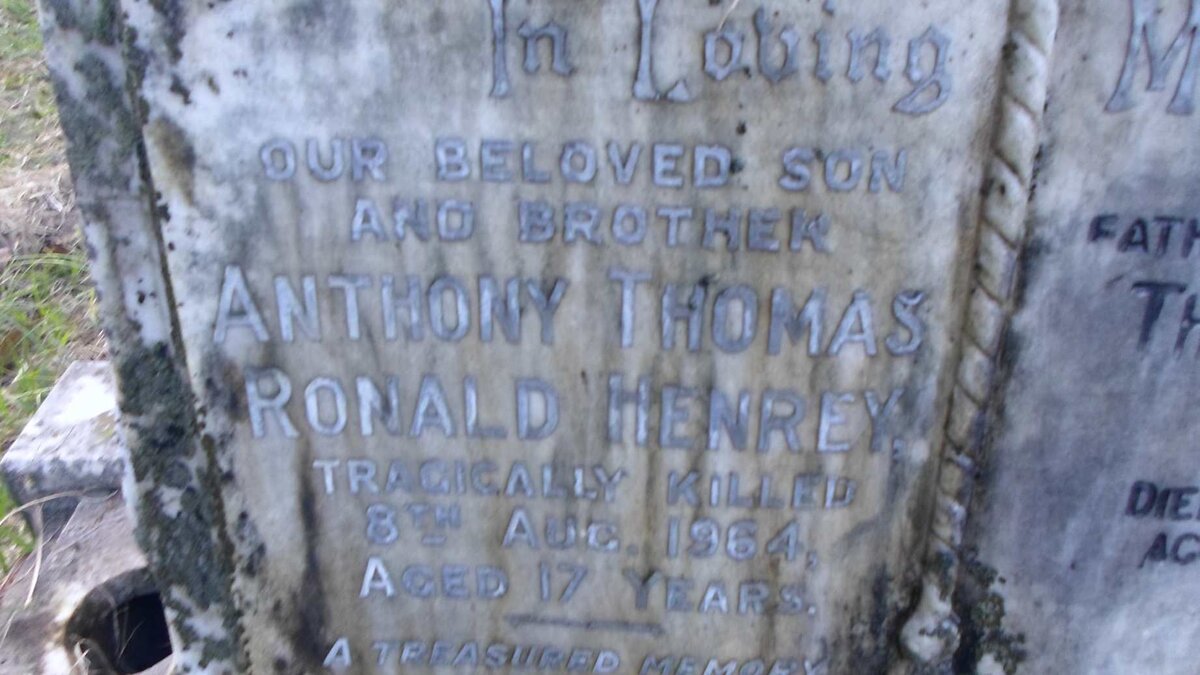 HENREY Anthony Thomas Ronald  -1964