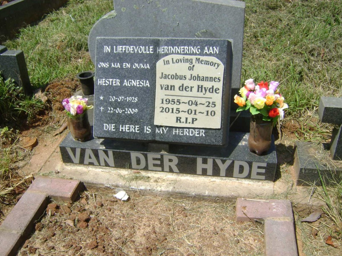 HYDE Hester Agnesia, van der 1928-2009 :: VAN DER HYDE Jacobus Johannes 1955-2015