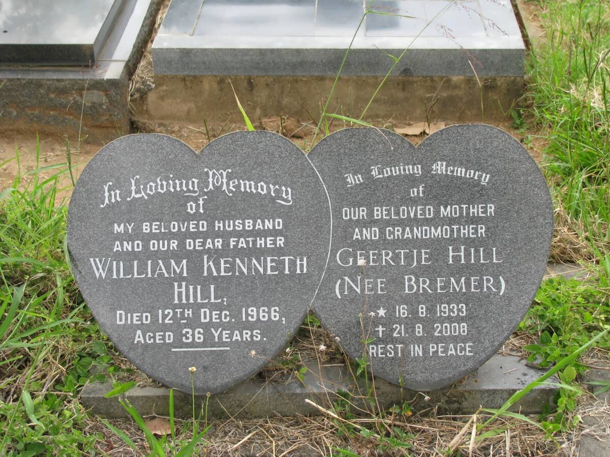 HILL William Kenneth -1966 &amp; Geertje BREMER 1933-2008