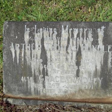HUNDLEY Arthur Thomas -1964 &amp; Grace -1971
