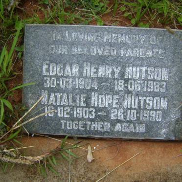 HUTSON Edgar Henry 1904-1983 &amp; Natalie Hope 1903-1990