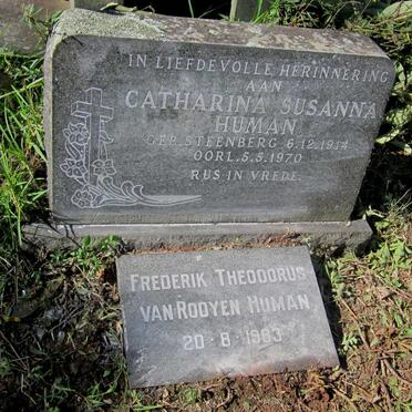 HUMAN Catharina Susanna STEENBERG 1914-1970 :: HUMAN Frederik Theodorus van Rooyen -1983