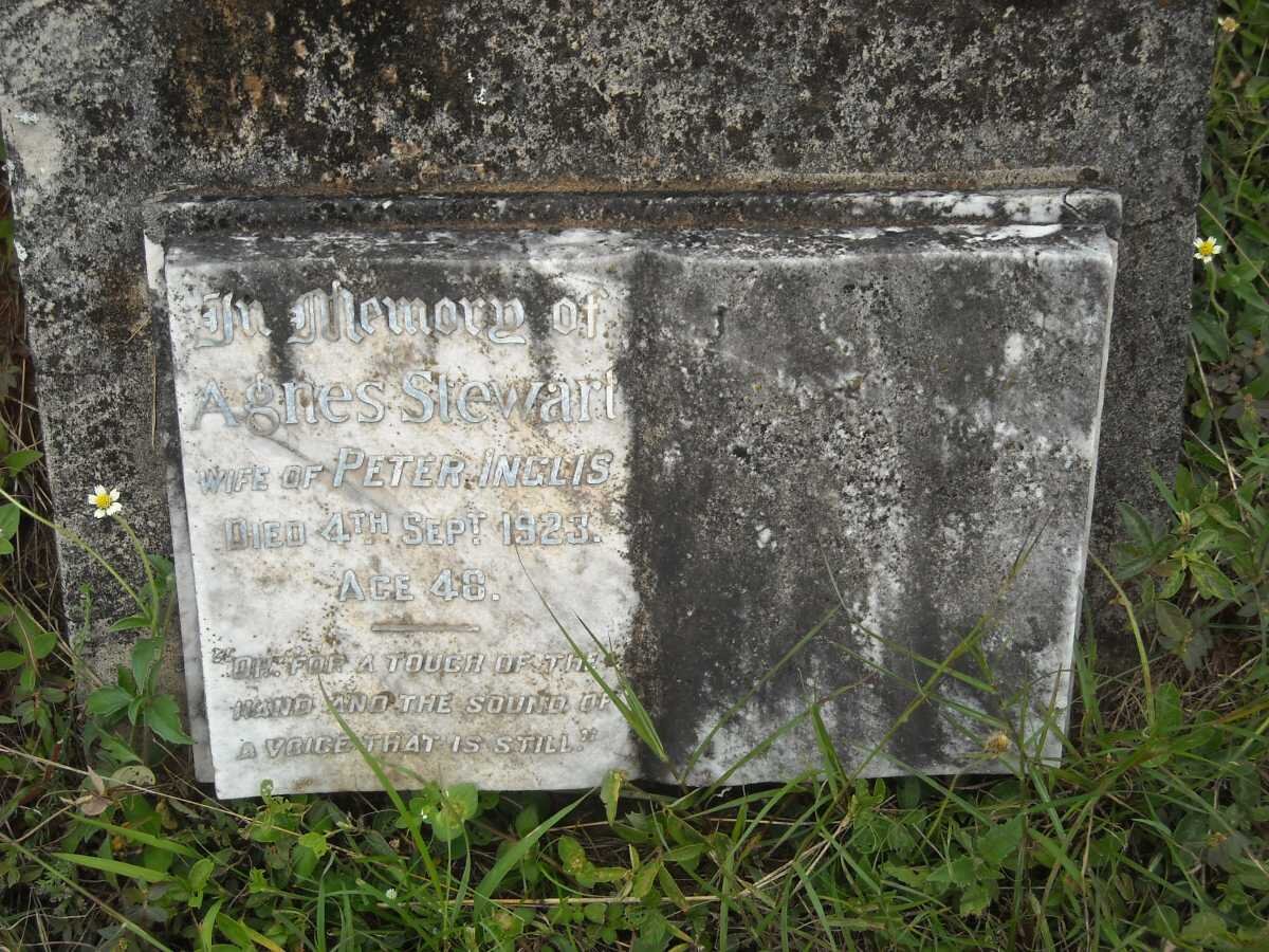 INGLIS  Agnes nee STEWART -1923