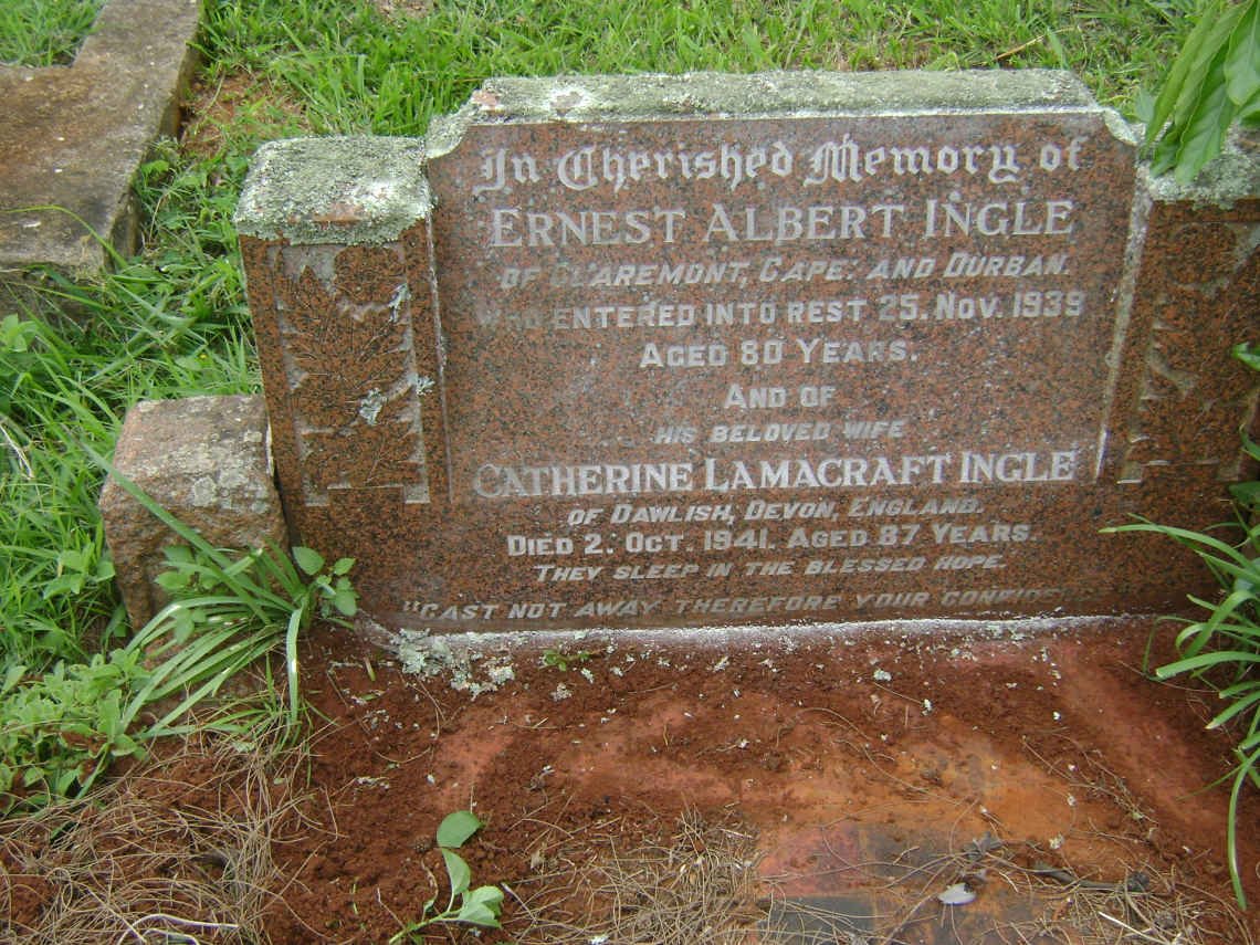 INGLE Ernest Albert -1939 &amp; Catherine Lamacraft -1941