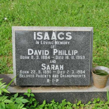 ISAACS David Phillip 1884-1959 &amp; Sarah 1890-1984
