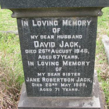 JACK David -1946 &amp; Jane Robertson -1959