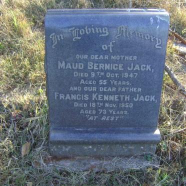 JACK Francis Kenneth -1950 &amp; Maud Bernice -1947