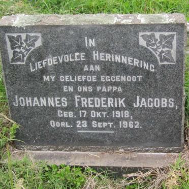 JACOBS Johannes Frederik 1918-1962