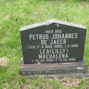 JAGER Petrus Johannes, de 1895-1968 &amp; Lea Magdalena 1899-1996