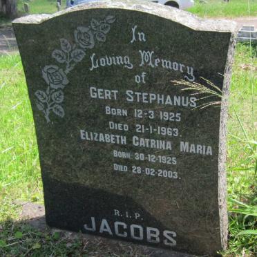 JACOBS Gert Stephanus 1925-1963 &amp; Elizabeth Catrina Maria 1925-2003