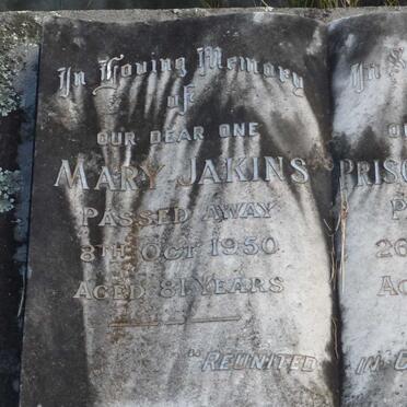 JAKINS Mary -1950 :: JAKINS Priscilla -1964