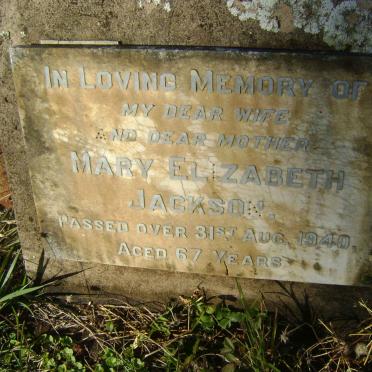 JACKSON Mary Elizabeth -1940