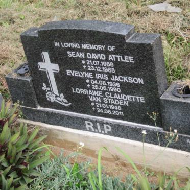 JACKSON Evelyne Iris 1936-1990 :: STADEN Lorraine Claudette, van 1946-2011 :: ATTLEE Sean David 1966-1968