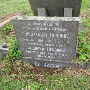 JAGER Christiaan Hendrik, de 1905-1976 &amp; Jacomina Hendrina 1909-1994