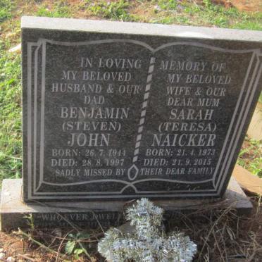 JOHN Benjamin 1944-1997 :: NAICKER Sarah 1973-2015