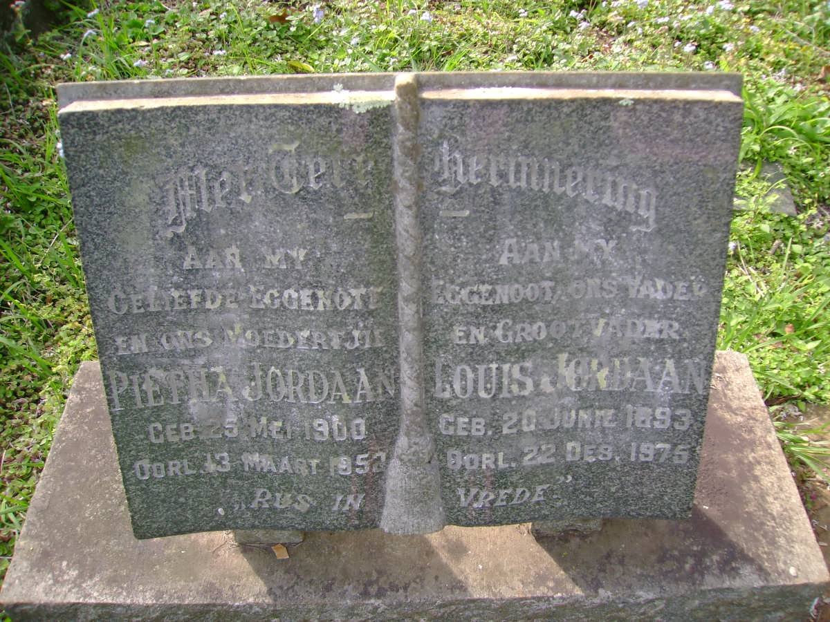 JORDAAN Louis 1893-1976 &amp; Pietha 1900-1952