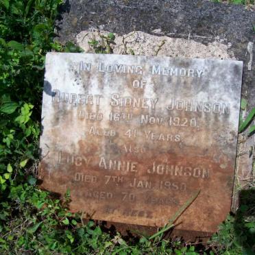 JOHNSON Rupert Sidney -1920 &amp; Lucy Annie -1950