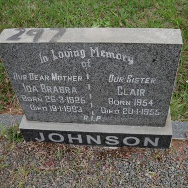 JOHNSON Ida Brabra 1925-1993 :: JOHNSON Clair 1954-1955