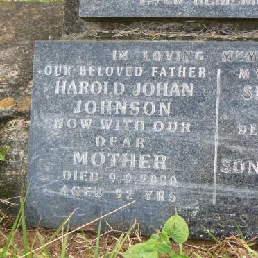 JOHNSON Harold Johan -2000 &amp; Sidney Mary 1974 :: JOHNSON Sara Matilda -1954