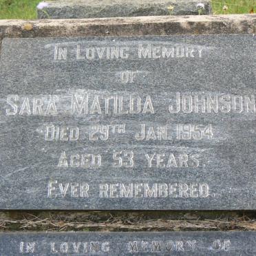 JOHNSON Harold Johan -2000 &amp; Sidney Mary 1974 :: JOHNSON Sara Matilda -1954