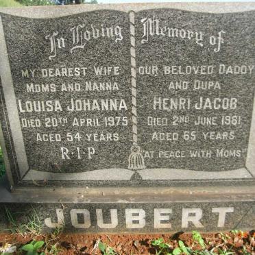 JOUBERT Henri Jacob -1981 &amp; Louisa Johanna -1975