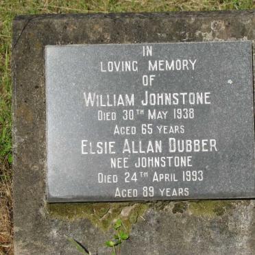 JOHNSTONE William -1938 :: DUBBER Elsie Allan nee JOHNSTONE -1993