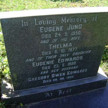 JUNG Eugene -1950 &amp; Thelma -1977 :: EDWARDS Gregory Owen -1996 &amp; Eugenie -1988