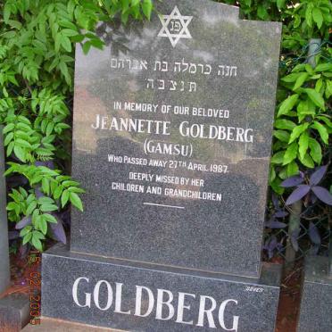 GOLDBERG Jeanette nee GAMSU -1987