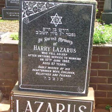 LAZARUS Harry -1962