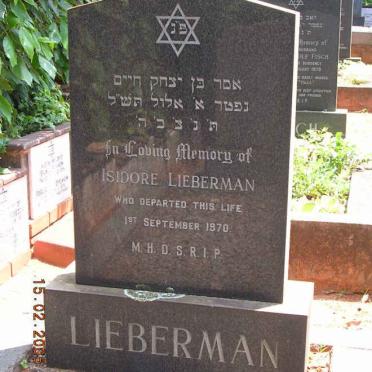 LIEBERMAN Isidore -1970