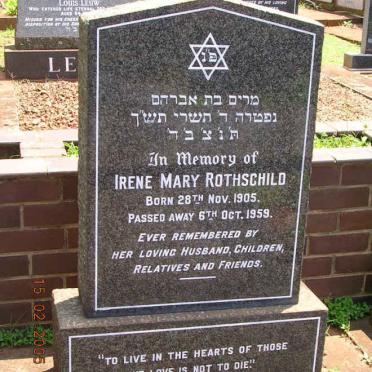 ROTHSCHILD Irene Mary 1905-1959