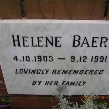 BAER Helene 1903-1991