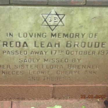 BROUDE Freda Leah -1977