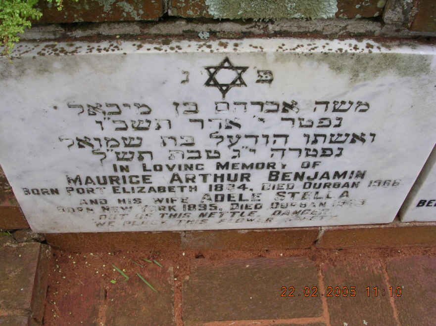 BENJAMIN Maurice Arthur 18?4-1966 &amp; Adele Stella 1895-?