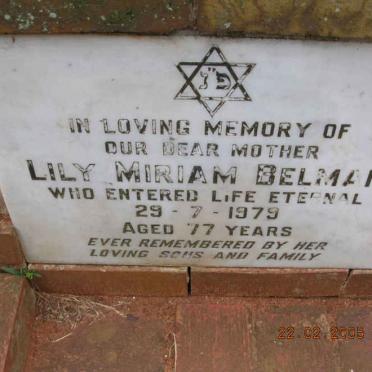 BELMAN Lily Miriam -1979