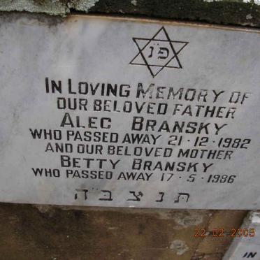 BRANSKY Alex -1982 &amp; Betty -1986