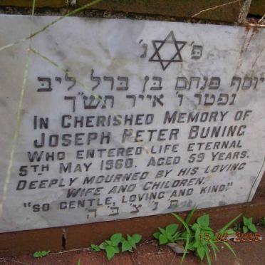 BUNING Joseph Peter -1960