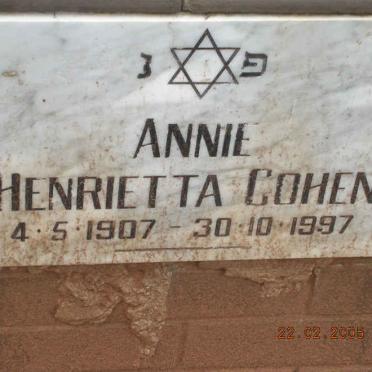 COHEN Annie Henrietta 1907-1997