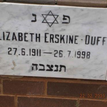 DUFF Elizabeth, ERSKINE 1911-1998