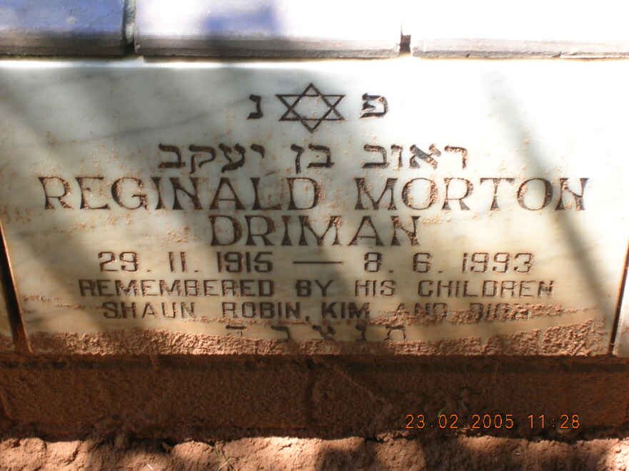 DRIMAN Reginald Morton 1915-1993