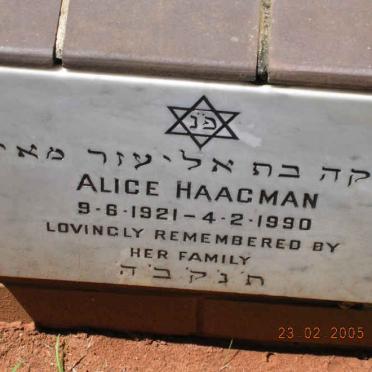 HAAGMAN Alice 1921-1990