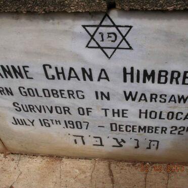 HIMBRECHT Anne Chana nee GOLDBERG 1907-1985