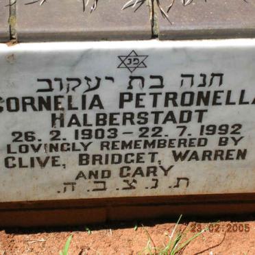 HALBERSTADT Cornelia Petronella 1903-1992