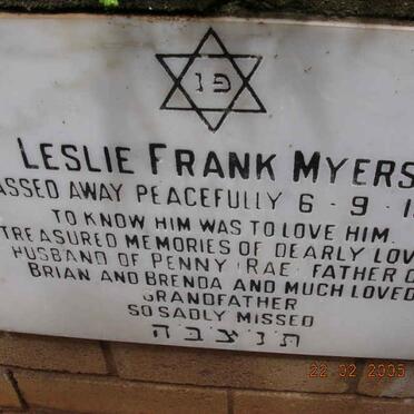 MYERS Leslie Frank -1986
