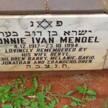 MENDEL Sonnie Ivan 1917-1994