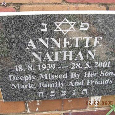 NATHAN Annette 1939-2001