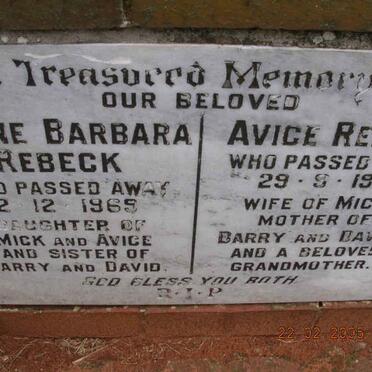 REBECK Avice -1981 :: REBECK ?Lene Barbara -1969