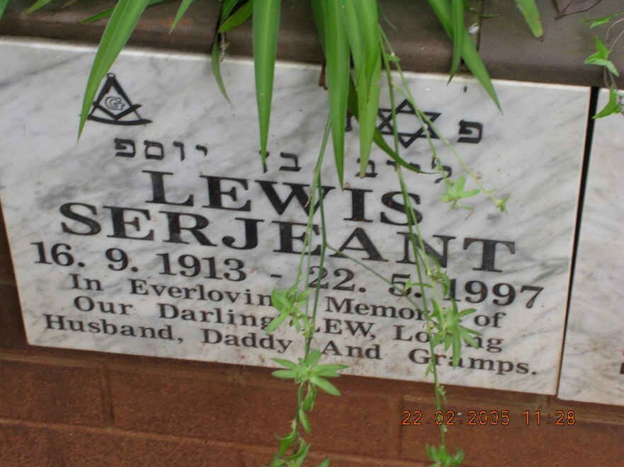 SERJEANT Lewis 1913-1997