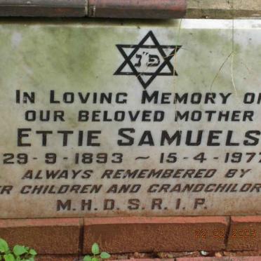 SAMUELS Ettie 1893-1977