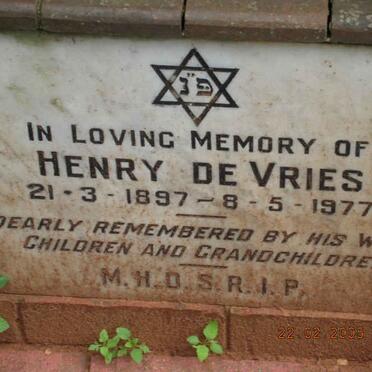 VRIES Henry, de 1897-1977